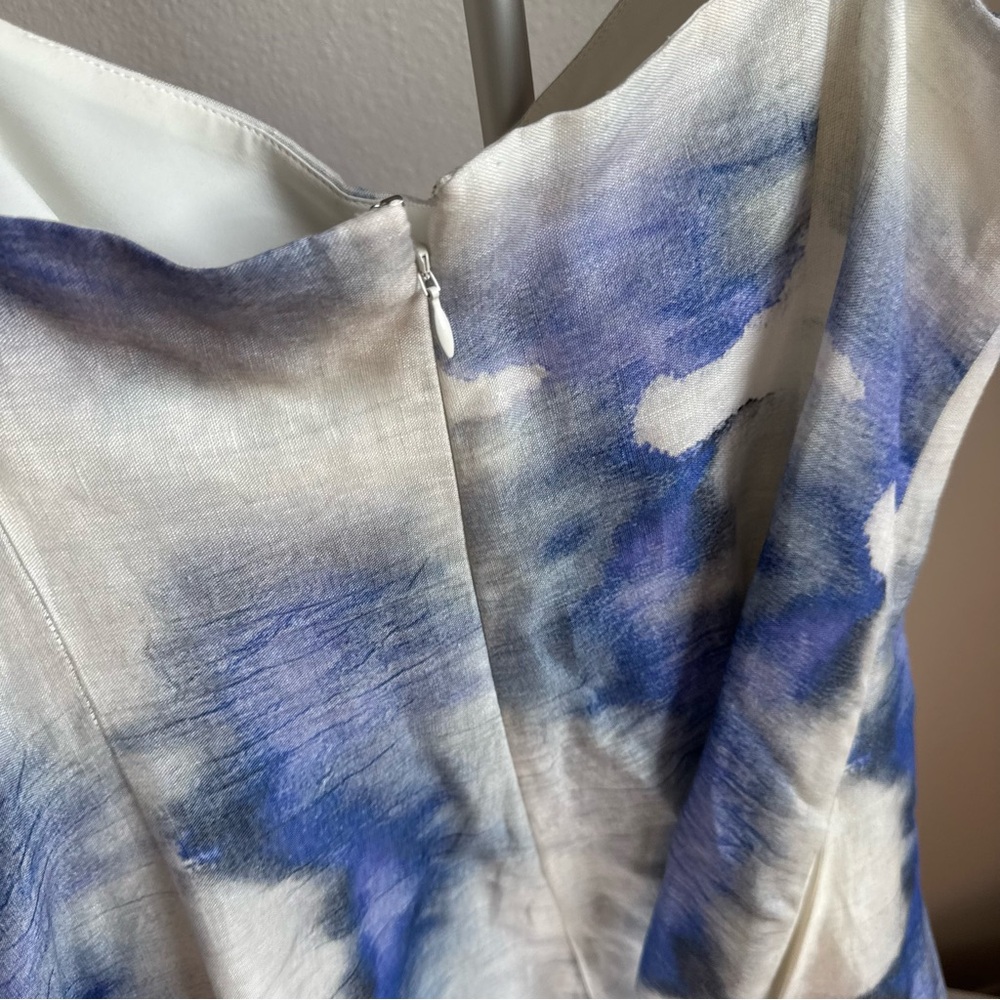 NWT Muse by Marchesa Chloe Dye Print A-Line Linen Dress Sz 12 - Picture 10 of 11